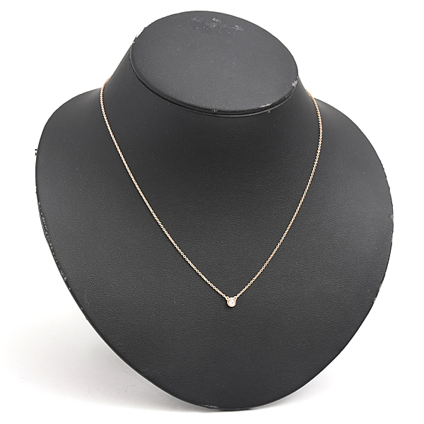 ティファニー ネックレス レディース バイ ザ ヤード シングル ダイヤモンド ペンダント 1Pダイヤ ピンクゴールド TIFFANY 750PG 中古