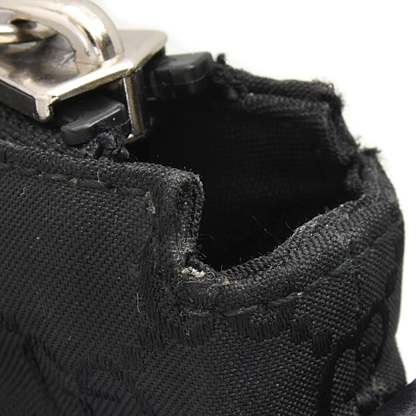 グッチ バッグ レディース メンズ GGナイロン ショルダーバッグ ナイロン キャンバス レザーブラック 449185 GUCCI 中古