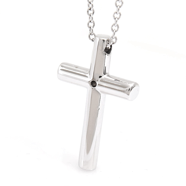 ティファニー ネックレス レディース 1Pダイヤ クロス ペンダント ダイヤモンド ホワイトゴールド 十字架 750WG K18 TIFFANY 中古