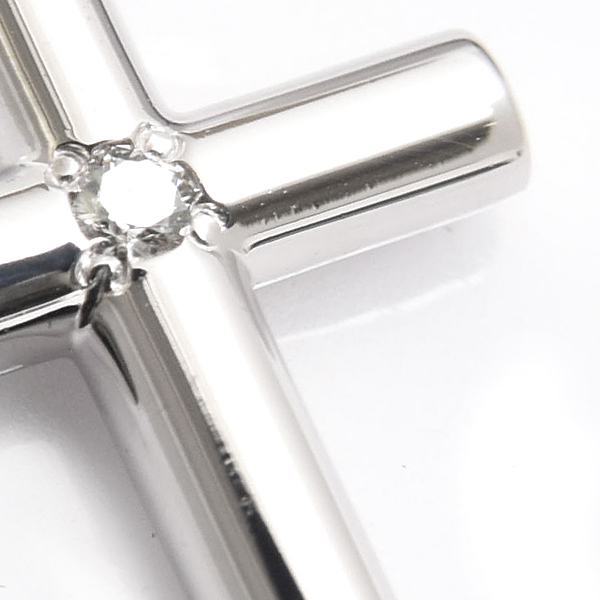 ティファニー ネックレス レディース 1Pダイヤ クロス ペンダント ダイヤモンド ホワイトゴールド 十字架 750WG K18 TIFFANY 中古
