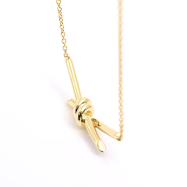 ティファニー ネックレス レディース ノット ペンダント イエローゴールド 750YG K18 TIFFANY 中古