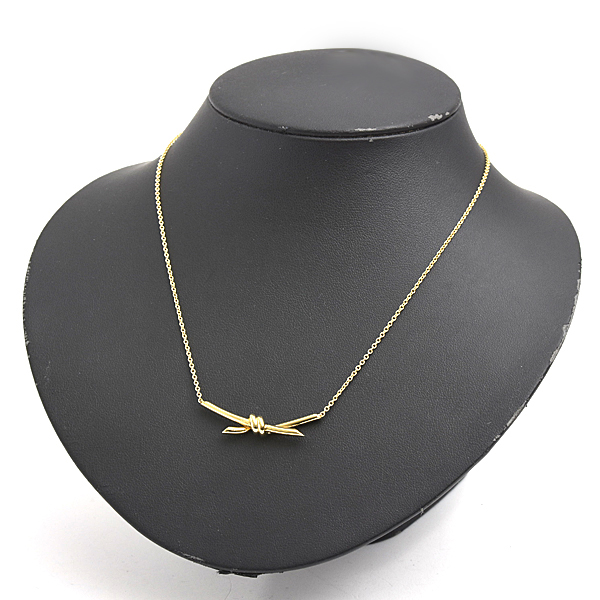 ティファニー ネックレス レディース ノット ペンダント イエローゴールド 750YG K18 TIFFANY 中古