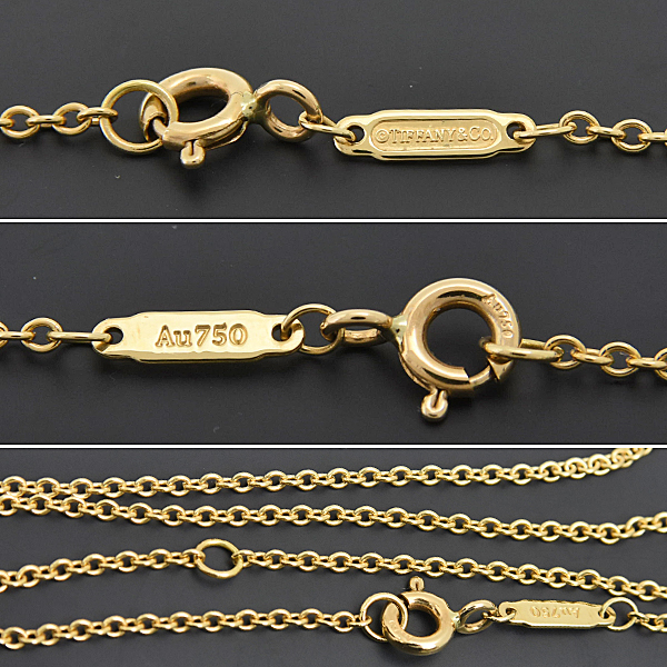 ティファニー ネックレス レディース ノット ペンダント イエローゴールド 750YG K18 TIFFANY 中古
