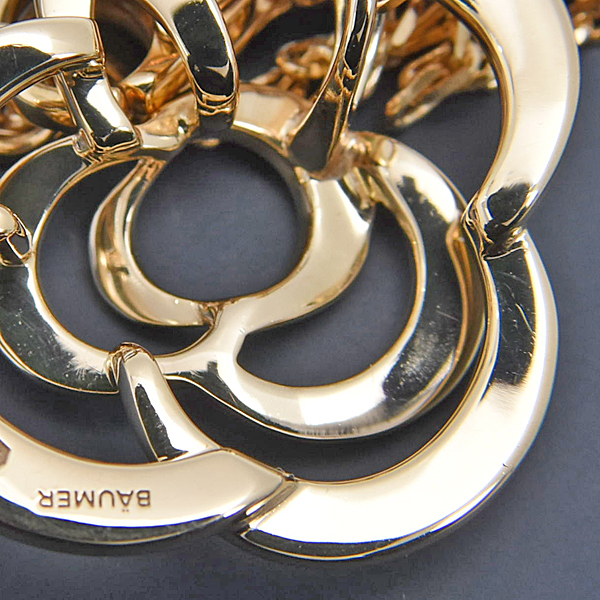 シャネル ネックレス レディース カメリア ペンダント イエローゴールド フラワー 花 J2925 750YG K18 中古