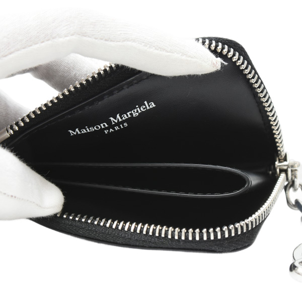 メゾンマルジェラ 財布 レディース メンズ キーチェーン付きコインケース L字ファスナー カーフ ブラック Maison Margiela SA1UI0012 P4746 中古