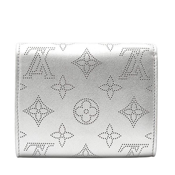 ルイヴィトン 財布 レディース マヒナシマリー ポルトフォイユ イリス コンパクト 2つ折り メタリックシルバー Louis Vuitton 中古