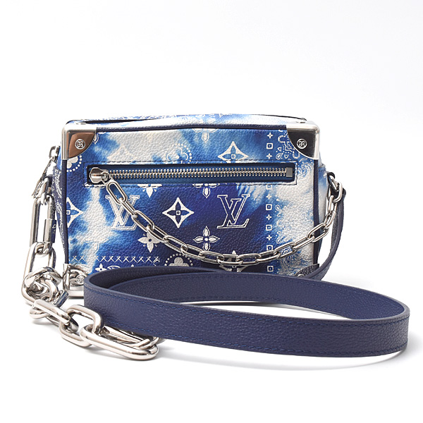 ルイヴィトン バッグ レディース モノグラムバンダナ ミニソフトトランクショルダーバッグ ブルー Louis Vuitton M20557 中古