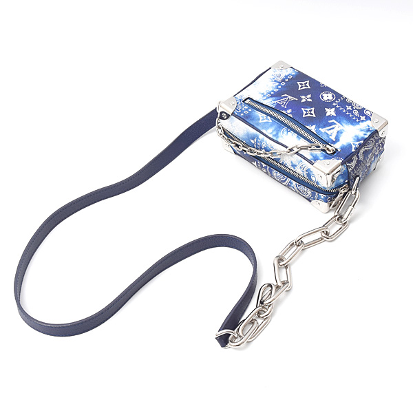 ルイヴィトン バッグ レディース モノグラムバンダナ ミニソフトトランクショルダーバッグ ブルー Louis Vuitton M20557 中古