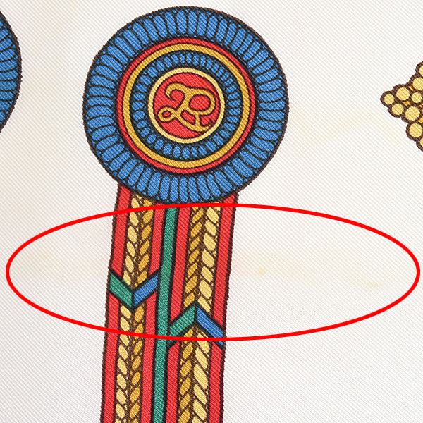 グッチ スカーフ レディース 勲章 リボンデザイン 大判 ショール シルク ホワイト レッド GUCCI 中古