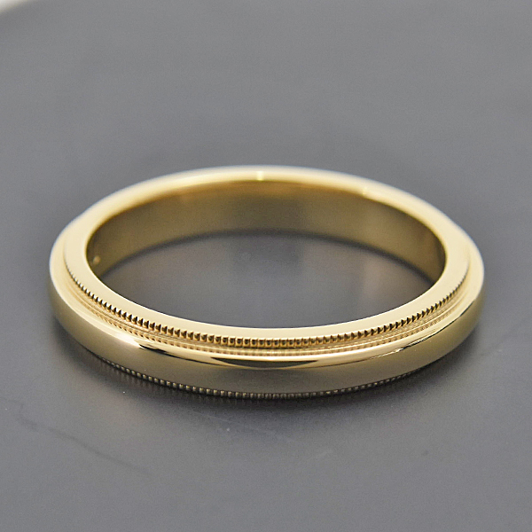 ティファニー 指輪 レディース トゥギャザー ミルグレイン バンド リング 実測11号弱 幅2.9mm イエローゴールド TIFFANY 750YG K18YG 中古