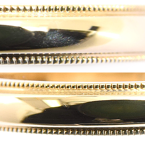 ティファニー 指輪 レディース トゥギャザー ミルグレイン バンド リング 実測11号弱 幅2.9mm イエローゴールド TIFFANY 750YG K18YG 中古