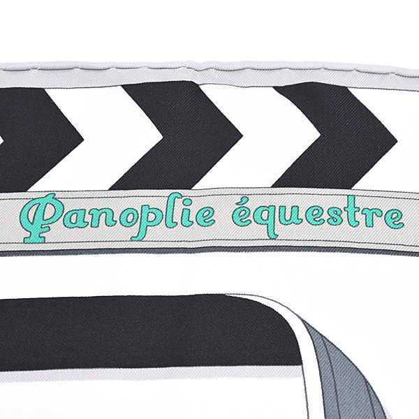エルメス スカーフ レディース カレ90 Panoplie equestre 乗馬の装具一式 大判 シルク ホワイト HERMES 中古