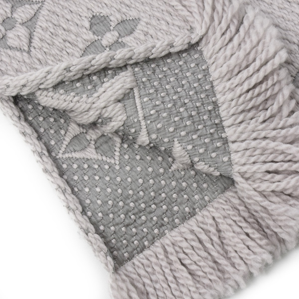 ルイヴィトン マフラー レディース エシャルプ ロゴマニア マフラー ウール×シルク グレー Louis Vuitton M74742 中古