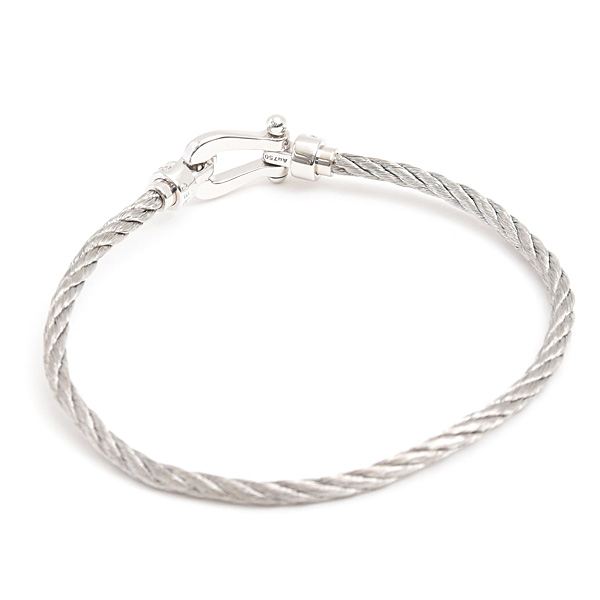 フレッド ブレス レディース スモール フォース10 ダイヤ ブレスレット サイズ16 ホワイトゴールド ステンレス FRED 750WG×SS 中古