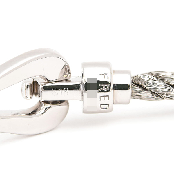 フレッド ブレス レディース スモール フォース10 ダイヤ ブレスレット サイズ16 ホワイトゴールド ステンレス FRED 750WG×SS 中古