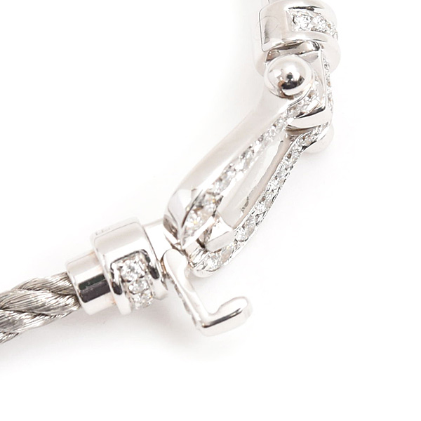 フレッド ブレス レディース スモール フォース10 ダイヤ ブレスレット サイズ16 ホワイトゴールド ステンレス FRED 750WG×SS 中古