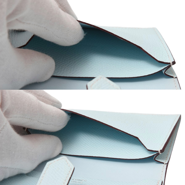 エルメス カードケース ベアン カードケース エプソン ブルーブリュム Z刻印 HERMES 中古