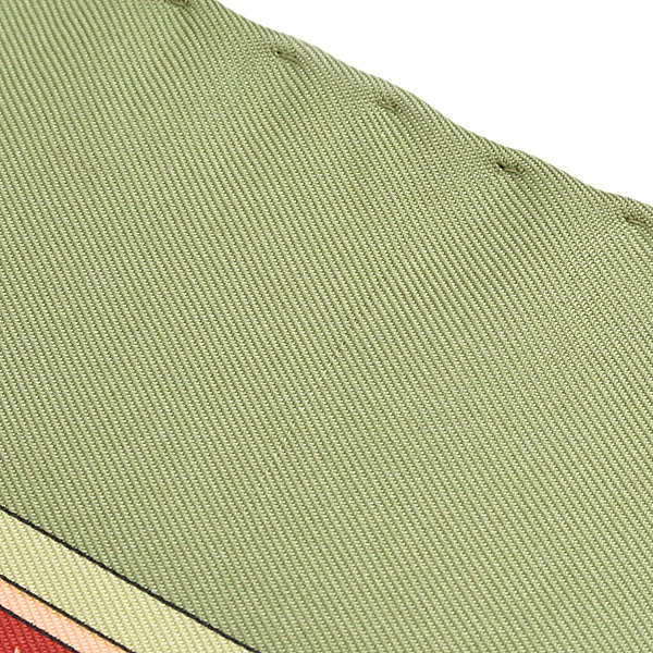 グッチ スカーフ レディース トランプ 花時計 デザイン 大判 ショール シルク グリーン系 GUCCI 中古