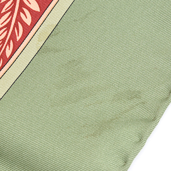 グッチ スカーフ レディース トランプ 花時計 デザイン 大判 ショール シルク グリーン系 GUCCI 中古