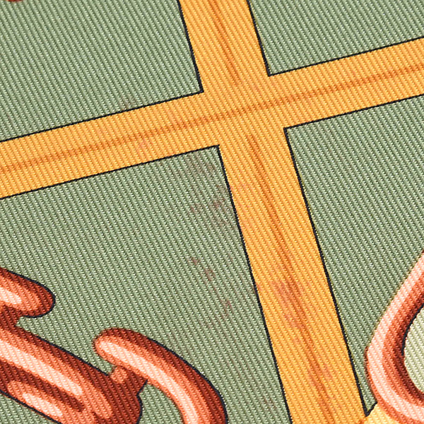 グッチ スカーフ レディース トランプ 花時計 デザイン 大判 ショール シルク グリーン系 GUCCI 中古