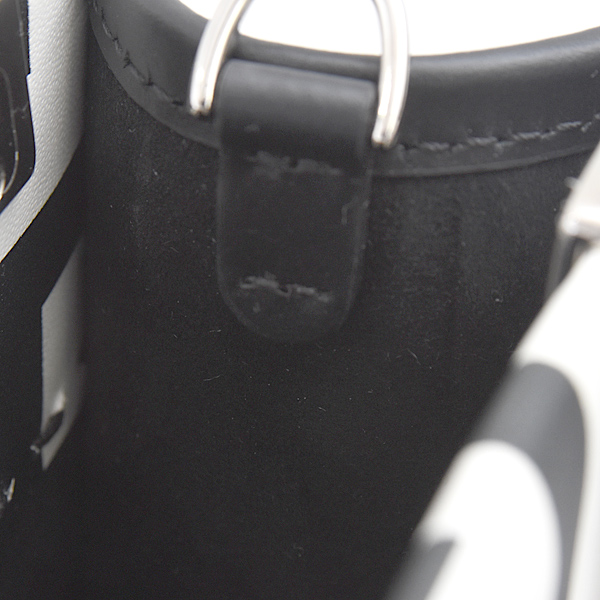 フェンディ バッグ レディース サンシャインショッパー ミニ ハンドバッグ カーフ ホワイト×ブラック FENDI 8BS051 中古