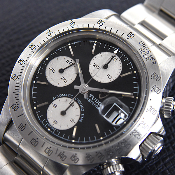 チュードル 時計 メンズ クロノタイム 自動巻 ブラック文字盤 ステンレス TUDOR 79180 SS 中古