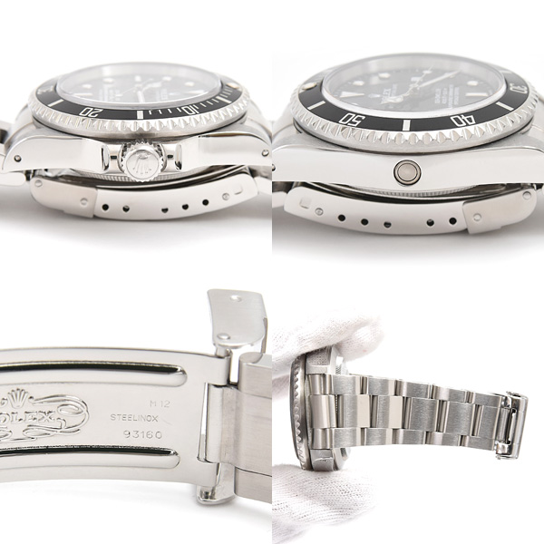 ロレックス 時計 メンズ シードゥエラー 自動巻 ブラック文字盤 95番 トリプルシックス ヴィンテージ ステンレス SS ROLEX 16660 中古
