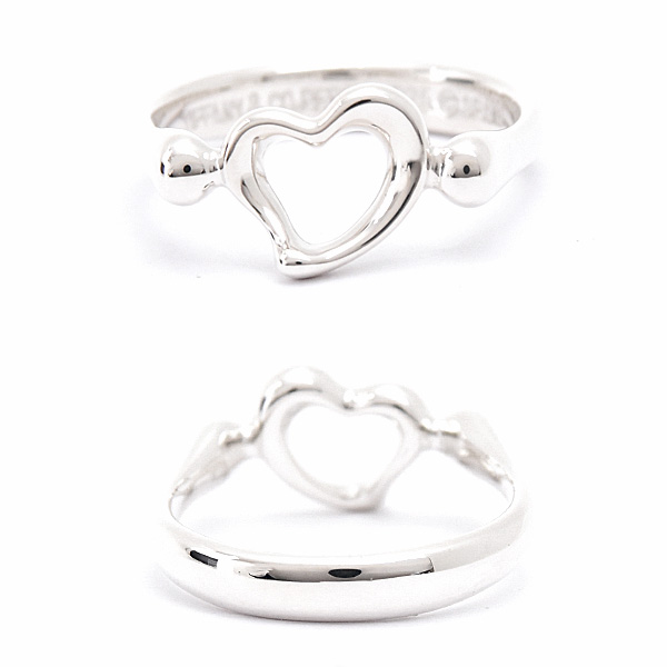 ティファニー 指輪 レディース オープン ハート リング 実測サイズ11号 スターリングシルバー TIFFANY SV925 Ag925 中古