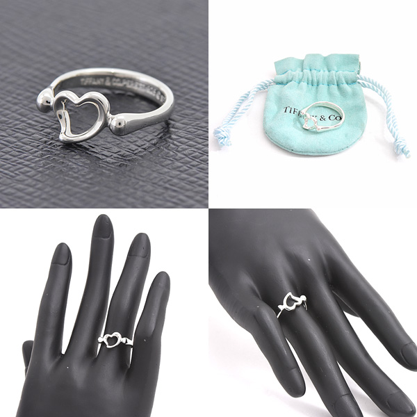 ティファニー 指輪 レディース オープン ハート リング 実測サイズ11号 スターリングシルバー TIFFANY SV925 Ag925 中古