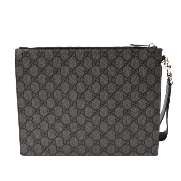 グッチ バッグ メンズ GGスプリーム セカンドバッグ クラッチバッグ PVC グレー GUCCI 768374 中古