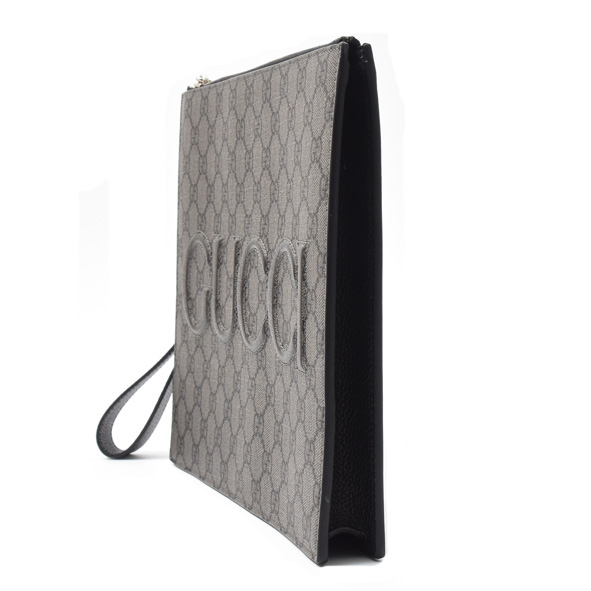 グッチ バッグ メンズ GGスプリーム セカンドバッグ クラッチバッグ PVC グレー GUCCI 768374 中古