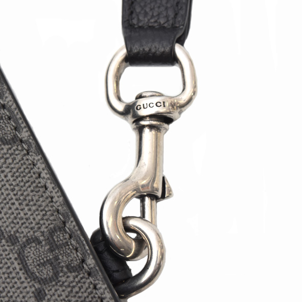 グッチ バッグ メンズ GGスプリーム セカンドバッグ クラッチバッグ PVC グレー GUCCI 768374 中古
