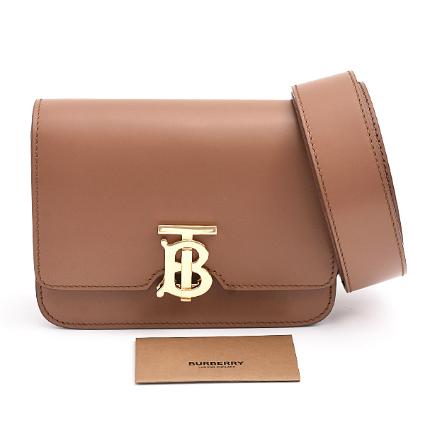 バーバリー バッグ レディース TBロゴ ウエストバッグ ボディバッグ ブラウン カーフ BURBERRY 中古