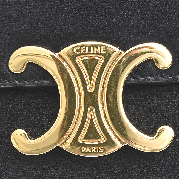 セリーヌ バッグ レディース カーフスキン トリオンフ ミニ クロード ショルダーバッグ ブラック 10I513DPV CELINE 中古