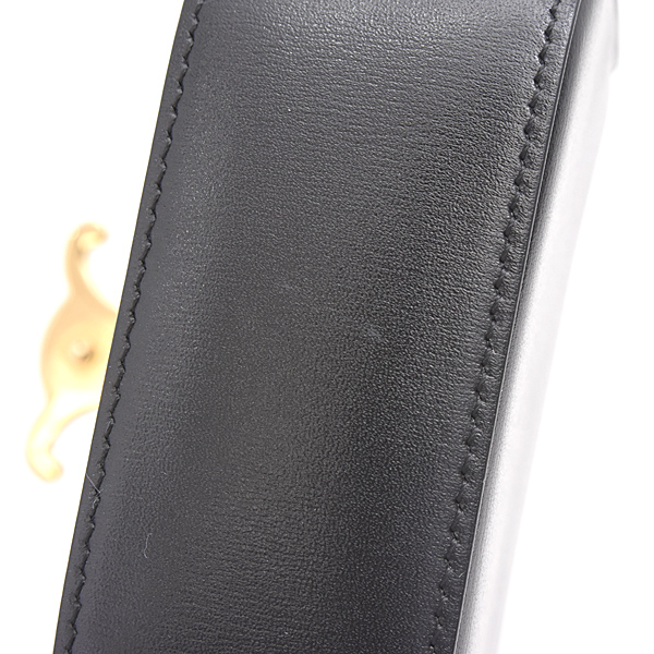 セリーヌ バッグ レディース カーフスキン トリオンフ ミニ クロード ショルダーバッグ ブラック 10I513DPV CELINE 中古