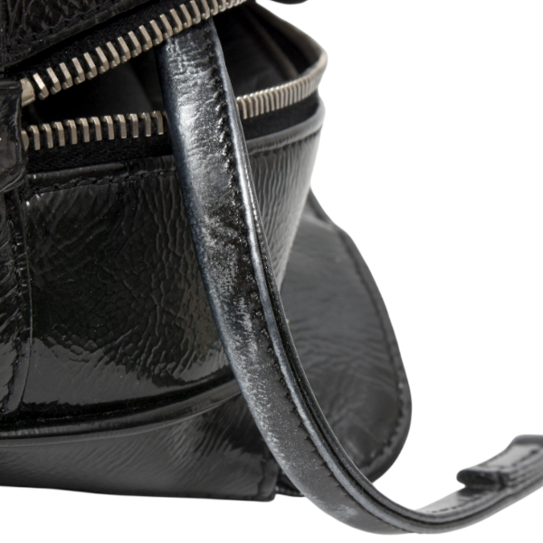 シャネル バッグ チェーントートバッグ ハンドバッグラグジュアリーライン  ココマーク パテントレザー ブラック CHANEL 中