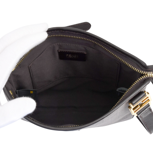 フェンディ バッグ メンズ  レディース ズッキーノ ショルダーバッグ ポシェット PVC レザー ブラウン ブラック 8BT195 FENDI 中古