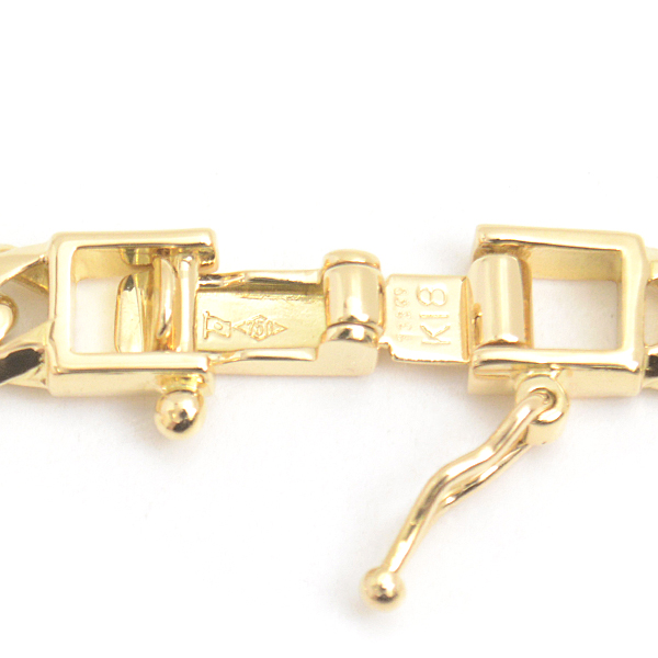 喜平 ネックレス K18 6面カット ダブル 30g 40cm 造幣局検定刻印入 メンズ レディース チェーン イエローゴールド YG 中古