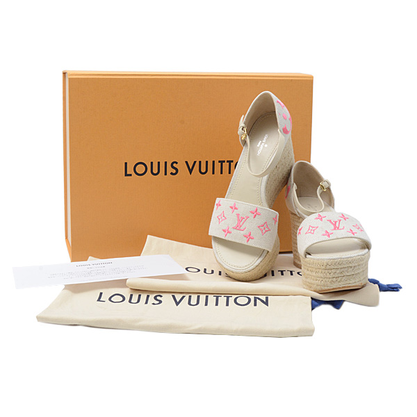 ルイヴィトン 靴 レディース スターボードライン ウエッジ ソール サンダル サイズ37 24cm Louis Vuitton 未使用展示品