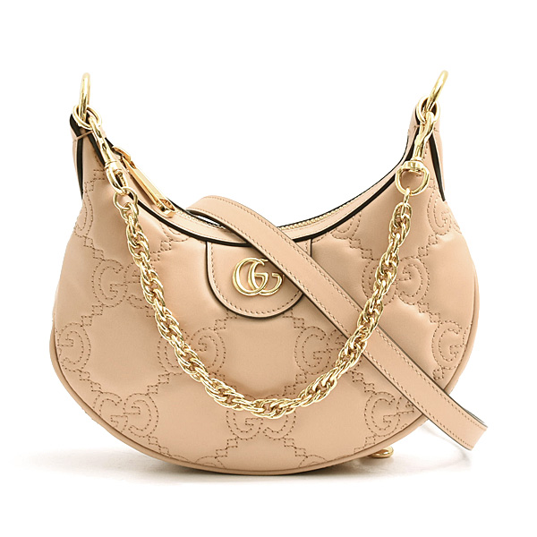 グッチ バッグ レディース GGマトラッセ ミニバッグ 2WAY チェーンショルダー ベージュ系 GUCCI 739736 中古