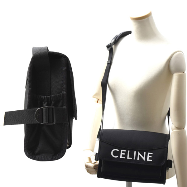 セリーヌ バッグ メンズ レディース スモールトレッキングメッセンジャー ナイロン ブラック CELINE 11006 2dmt 38si 中古