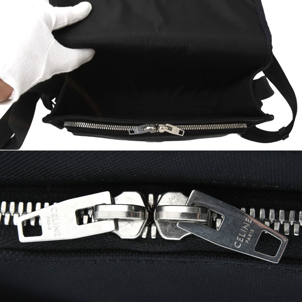 セリーヌ バッグ メンズ レディース スモールトレッキングメッセンジャー ナイロン ブラック CELINE 11006 2dmt 38si 中古
