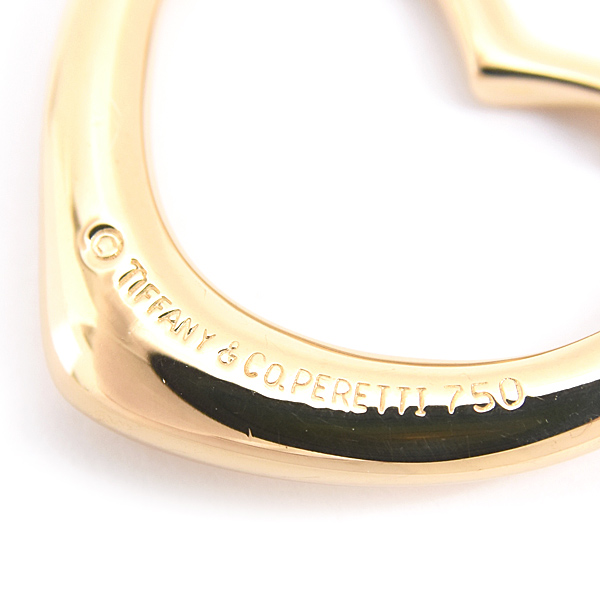 ティファニー ネックレス レディース オープンハート ペンダント エルサペレッティ イエローゴールド 750YG TIFFANY 中古