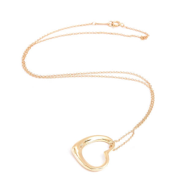 ティファニー ネックレス レディース オープンハート ペンダント エルサペレッティ イエローゴールド 750YG TIFFANY 中古