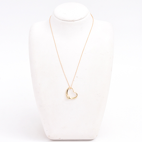 ティファニー ネックレス レディース オープンハート ペンダント エルサペレッティ イエローゴールド 750YG TIFFANY 中古