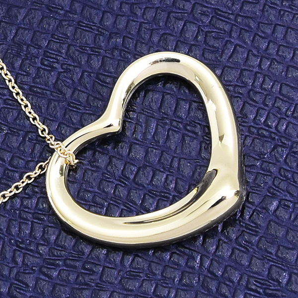 ティファニー ネックレス レディース オープンハート ペンダント エルサペレッティ イエローゴールド 750YG TIFFANY 中古