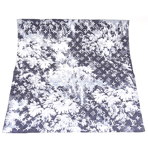 ルイヴィトン 服飾小物 レディース セット マスク バンダナ モノグラム タペストリー コットン100% ネイビー系 Louis Vuitton MP2886 中古