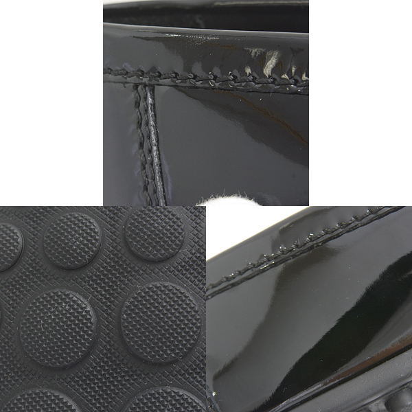 ルイヴィトン 靴 レディース エナメル LVイニシャル ドライビングシューズ サイズ35 22.5cm ブラック Louis Vuitton 未使用展示品