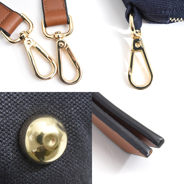 クロエ バッグ レディース クロエキッズ マザーズバッグ 2WAY トートバッグ キャンバス コットン ネイビー Chloe C90381 中古