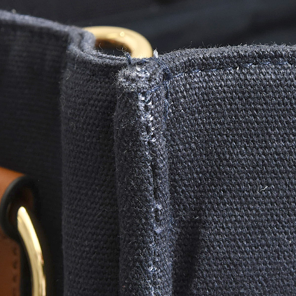 クロエ バッグ レディース クロエキッズ マザーズバッグ 2WAY トートバッグ キャンバス コットン ネイビー Chloe C90381 中古